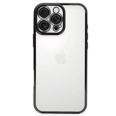 Apple iPhone 16 Pro Max Kılıf Lensli Silikon - Siyah