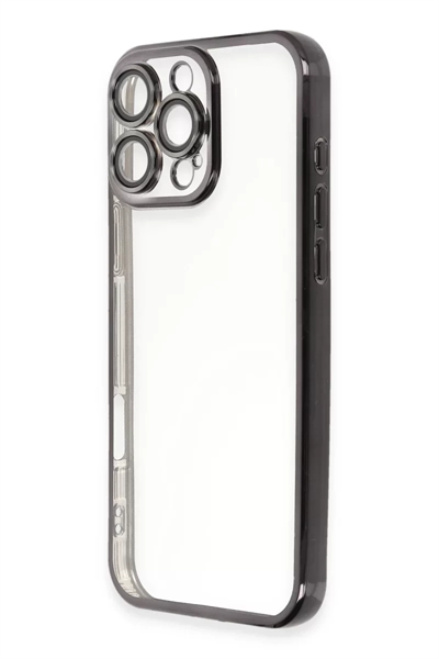 Apple iPhone 16 Pro Max Kılıf Lensli Silikon - Siyah