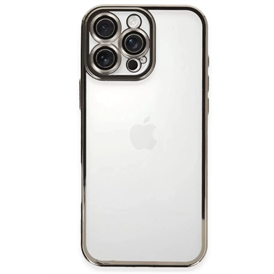 Apple iPhone 16 Pro Max Kılıf Lensli Silikon - Titanyum Gri