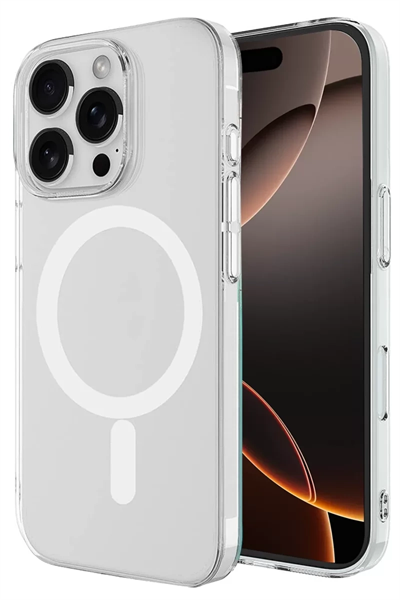 Apple iPhone 16 Pro Max Kılıf Magneticsafe Şeffaf Silikon - Şeffaf