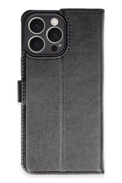 Apple iPhone 16 Pro Max Kılıf Trend S Plus Kapaklı Kılıf - Siyah