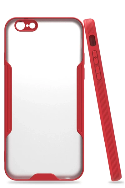 Apple iPhone 6 Kılıf Platin Silikon - Kırmızı