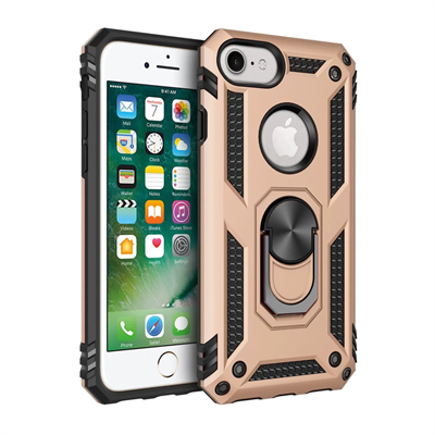 Apple iPhone 7 Kılıf Sofya Yüzüklü Silikon Kapak - Gold