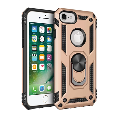 Apple iPhone 7 Kılıf Sofya Yüzüklü Silikon Kapak - Gold