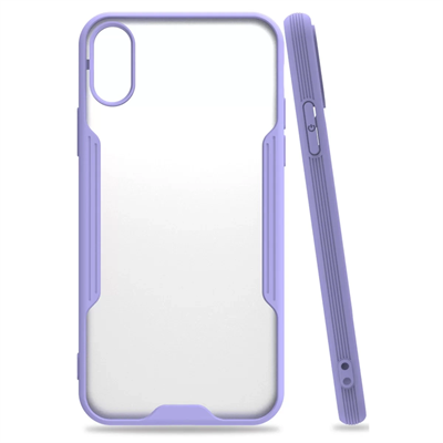Apple iPhone X Kılıf Platin Silikon - Lila