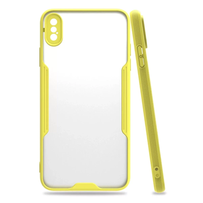 Apple iPhone XS Max Kılıf Platin Silikon - Sarı
