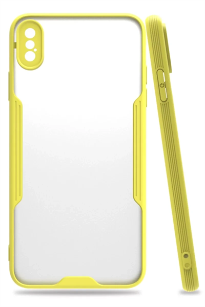 Apple iPhone XS Max Kılıf Platin Silikon - Sarı