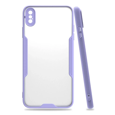 Apple iPhone XS Max Kılıf Platin Silikon - Lila