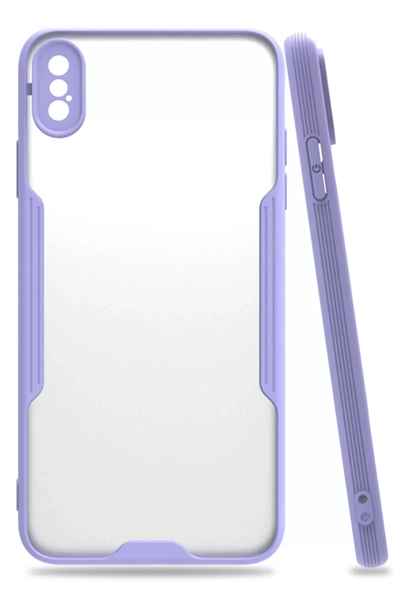 Apple iPhone XS Max Kılıf Platin Silikon - Lila