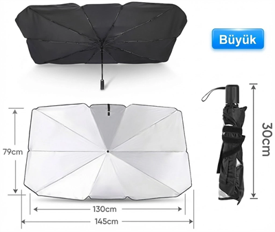 Araba Güneş Gölge Koruyucu Şemsiye Oto Ön Cam Güneşlik(145cm*79cm)