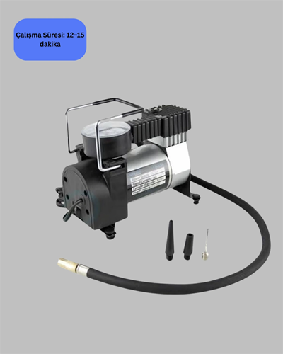 Araç Çakmak Girişli Metal Hava Kompresörü 10A Güçlü Motor