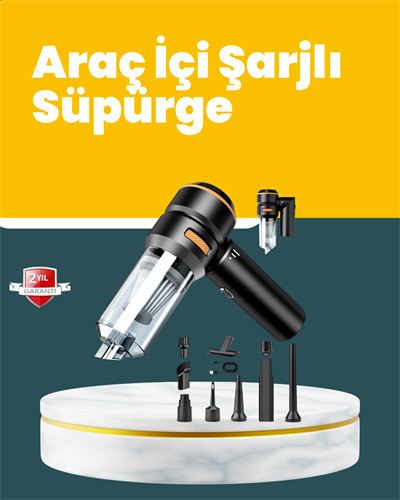 Araç İçi Derinlemesine Temizlik İçin Kompakt ve Ergonomik El Süpürgesi