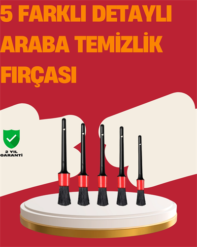 Araç İçi Detaylı Temizlik Seti-Araba Jant ve İç Yüzey Temizlik Fırçaları