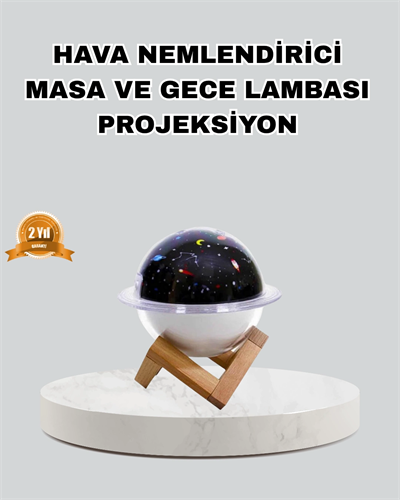 Aromaterapili USB Hava Nemlendirici – Projeksiyon Işıklı, Sessiz ve Şık Tasarım