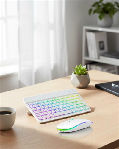 Aydınlatmalı Kablosuz Klavye Mouse Seti Bluetooth Bağlantılı Çoklu Cihaz Uyumlu