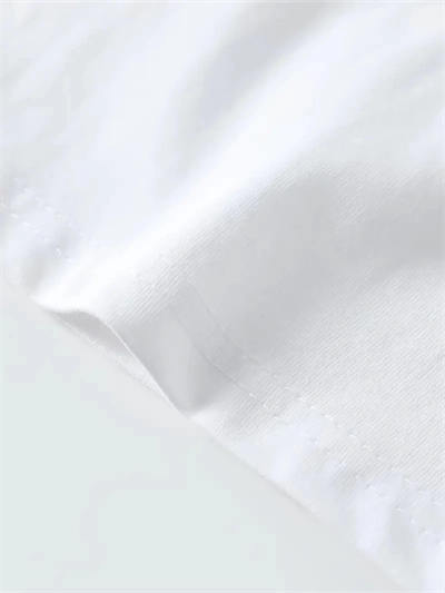 Baskılı Oversize Bisiklet Yaka T-shirt - Beyaz