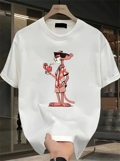 Baskılı Oversize Bisiklet Yaka T-shirt - Beyaz