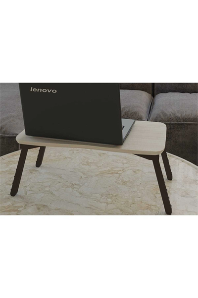 Beyaz Laptop Sehpa Çalışma Kahvaltı Masası