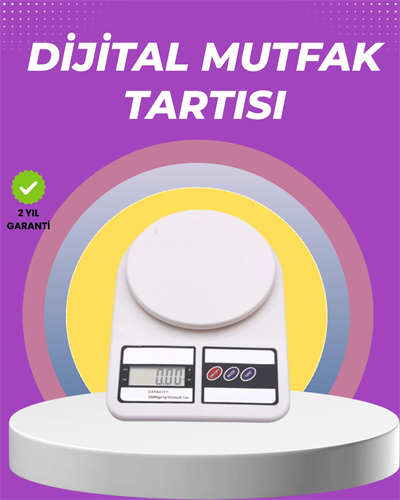 Beyaz Plastik Dijital Mutfak Tartısı – 24x16.8x1.5cm
