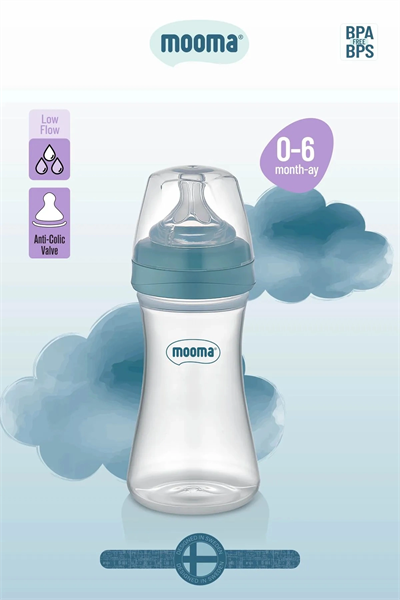 Biberon Anti Kolik Biberon 250 ml Kapaklı Biberon 0 - 6 Ay (Yavaş Akış)