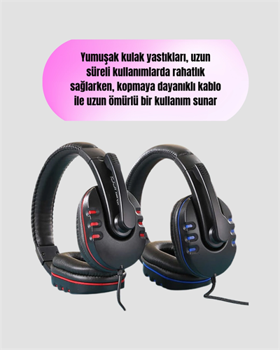 Bilgisayar  Kulaklığı – Yumuşak Pedli, Dayanıklı İpli Kablo