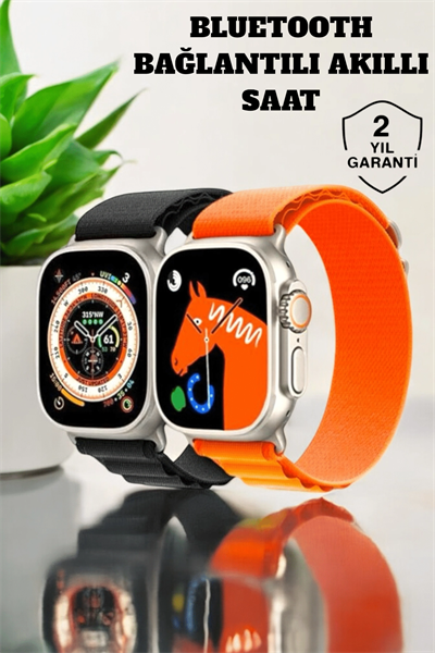 Bluetooth Bağlantılı 49MM Dokunmatik Akıllı Saat Sağlık ve Spor Takip Özellikli