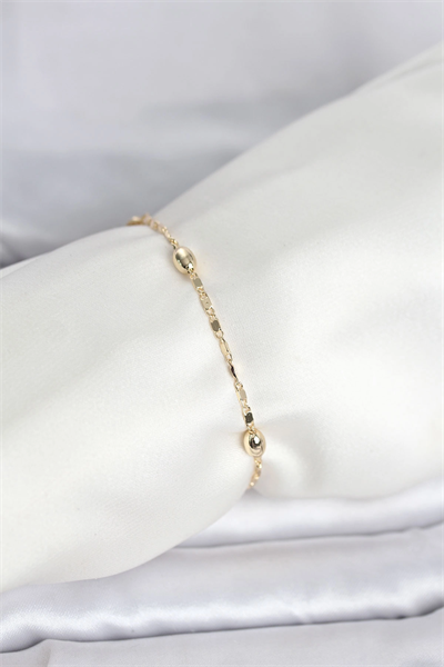 CM 14K Gold Renk Damla Topçuk Model Kadın Bileklik