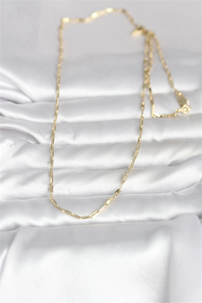 CM 14K Gold Renk İnce Ataç Zincir Model 60 cm Kadın Kolye