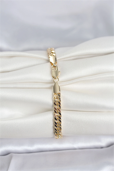CM 14K Gold Renk Kalın Zincir Model Kadın Bileklik