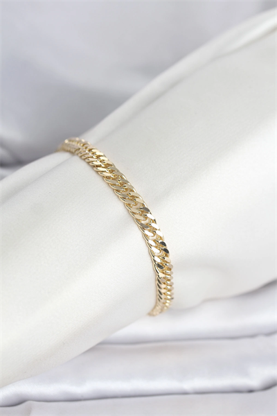 CM 14K Gold Renk Kalın Zincir Model Kadın Bileklik