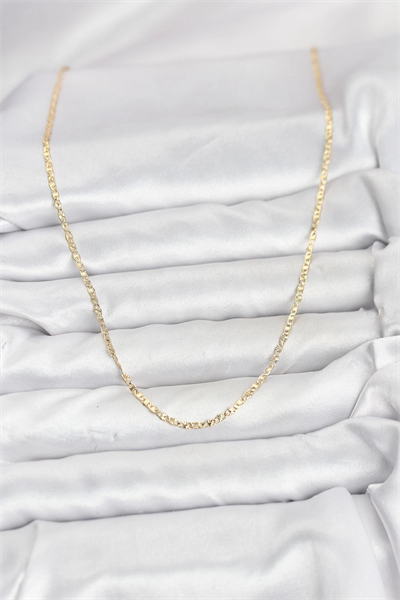 CM 14K Gold Renk Pirinç Lazer Model 60 cm Kadın Kolye