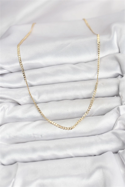 CM 14K Gold Renk Pirinç Zincir Model Kadın Kolye