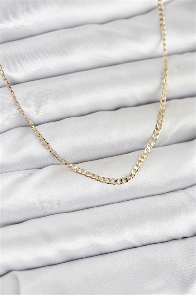CM 14K Gold Renk Pirinç Zincir Model Kadın Kolye