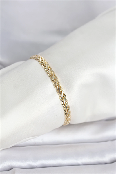 CM 14K Gold Renk Sarmal Zincir Model Kadın Bileklik