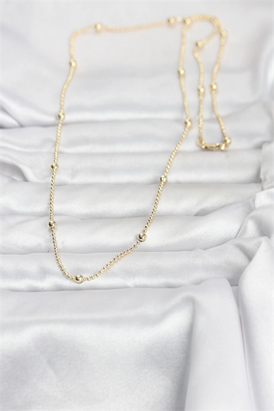 CM 14K Gold Renk Top Zincir 60 cm Kadın Kolye