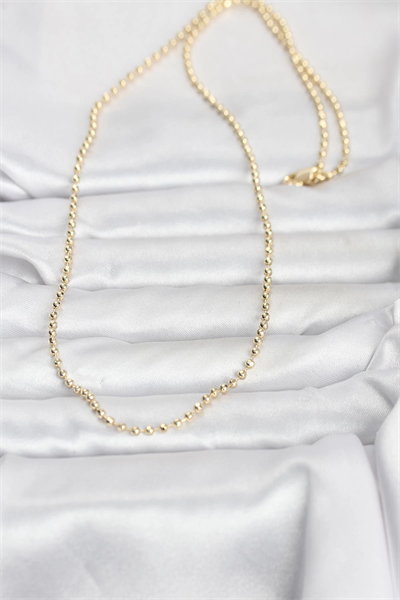 CM 14K Gold Renk Top Zincirli Model 60 cm Kadın Kolye