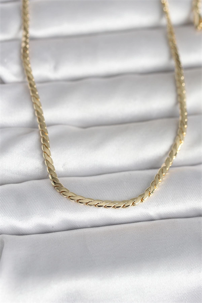 CM 14K Gold Renk Yassı Model 60 cm Kadın Kolye