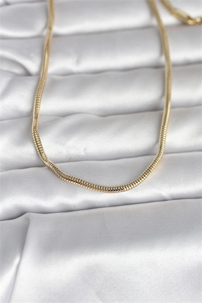 CM 14K Gold Renk Yılan Zincir Model 60 cm Kadın Kolye