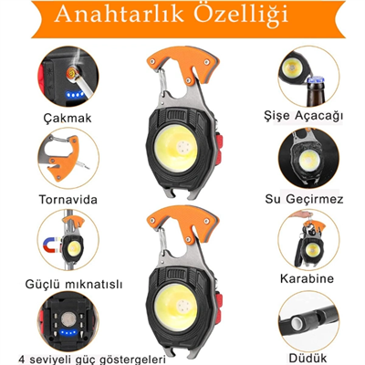 Çok Fonksiyonlu Anahtarlık Kamp Lambası