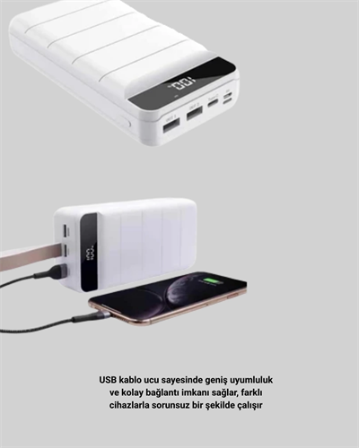 Çoklu Cihaz Uyumlu LED Ekranlı 50000 mAh Powerbank