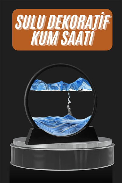 Dekoratif Sulu Kum Saati Ofis Masa Üstü Ev Yuvarlak Kum Saati