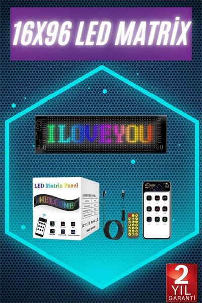 Digital Araba Yazısı Ekran Matrix En Büyük Boy Matrix LED Panel 19*96 pıxel