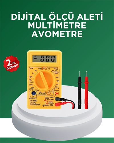 Dijital Multimetre Ölçü Aleti AC DC Ölçüm ve LCD Ekranlı