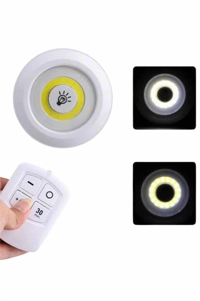 Dolap Işığı Mutfak Rafı Işığı Uzaktan Kumandalı 3 Lü Spot Led Lamba