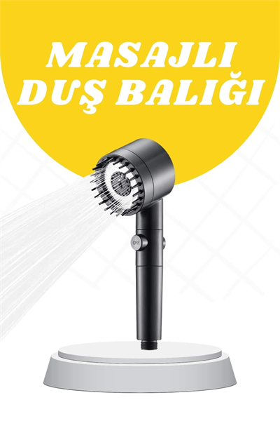 Duş Başlığı Yüksek Basınçlı Masaj Taraklı 3 Kademeli