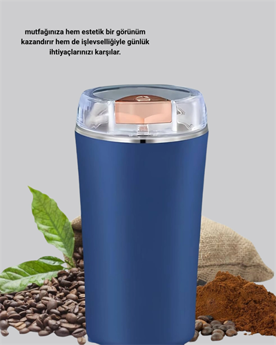 Elektrikli Kahve ve Baharat Öğütücü – Güçlü Motor, Paslanmaz Çelik Gövde, Kolay Temizlik