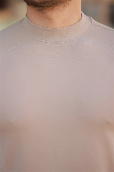 Erkek Ince çizgi Dokulu Kısa Kollu T-shirt