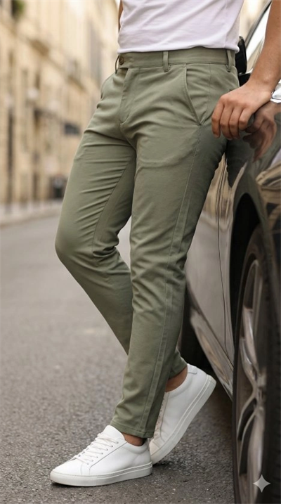 Erkek Slim Fit Dilli Kumaş Pantolon