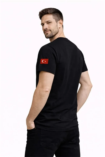 Erkek Türkiye World Cup 2026 Baskılı Tişört Futbol Temalı Forma T-Shirt - Siyah