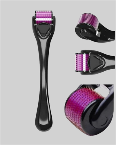 Evde Güvenli Kullanım İçin Titanyum Derma Roller – Siyah Saplı